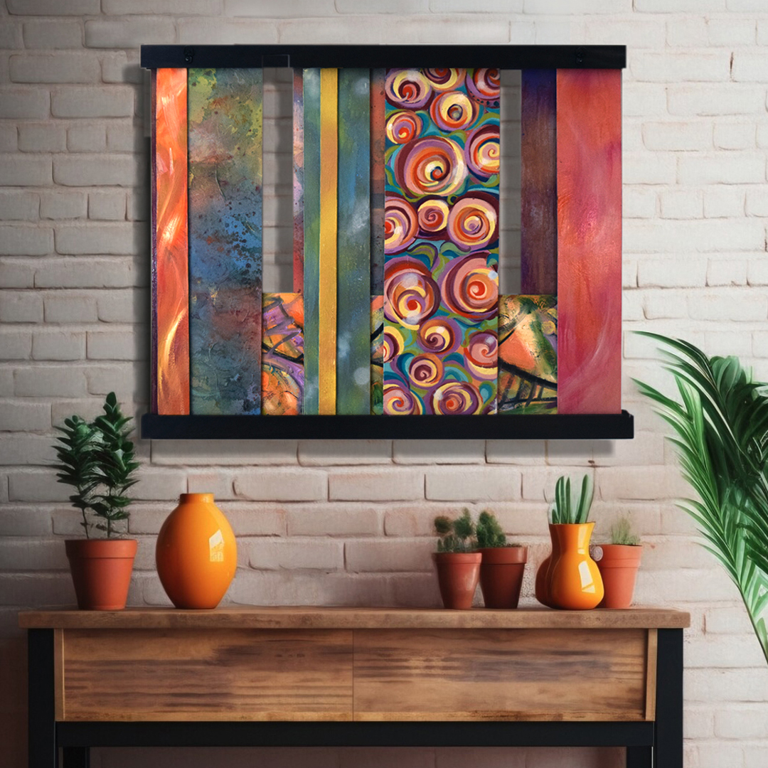 Desert Rose interactive fine art wall sculpture by Trisha Selgrath — installed in situ