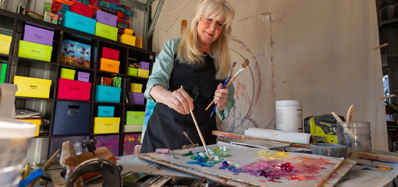 MovingAbstracts interactive fine art wall sculpture by Trisha Selgrath — installation and services