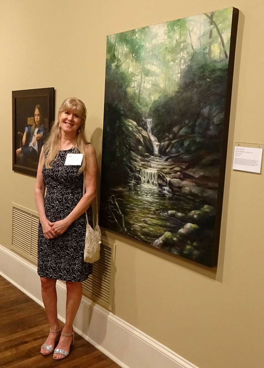 Trisha Selgrath with her interactive fine art entry at a national juried museum exhibition